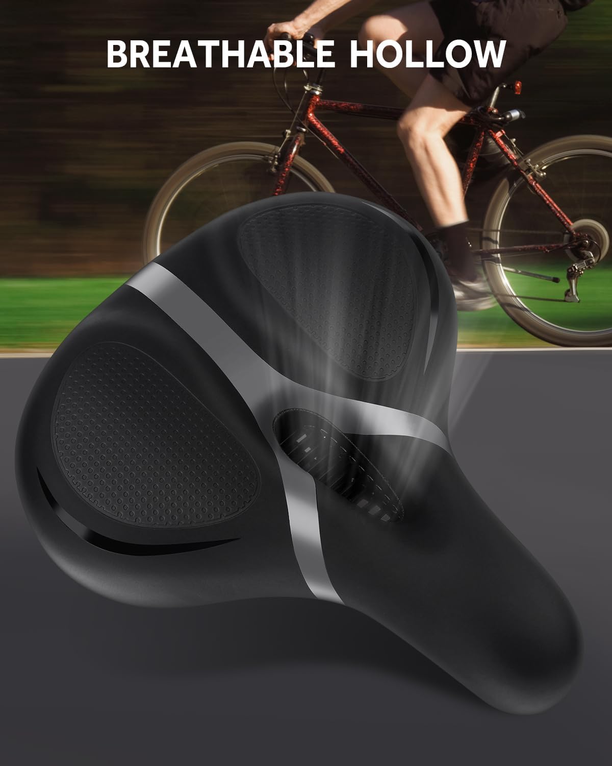 Comfort Wide Bike Saddle with  - Mountain Biking Images recensione e prezzo